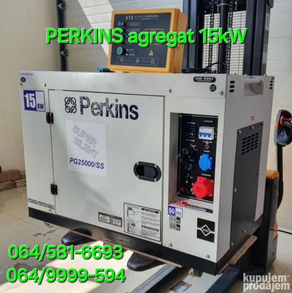 PERKINS agregat 15kW dizel bešumni sa automatikom